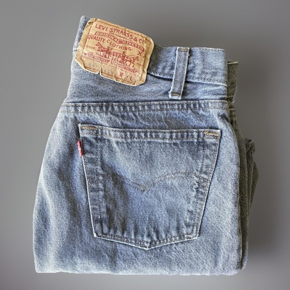 Vintage Levi 501-0658 Faded Black Grey Button Fly Cropped Jeans Size 31x30 READ - Picture 1 of 13
